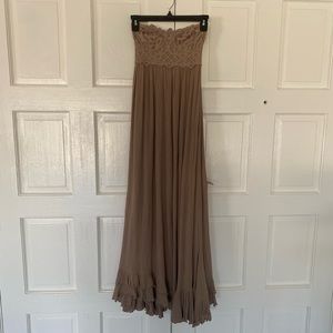Free People Adella Corset Maxi Dress In Brown Size XS
